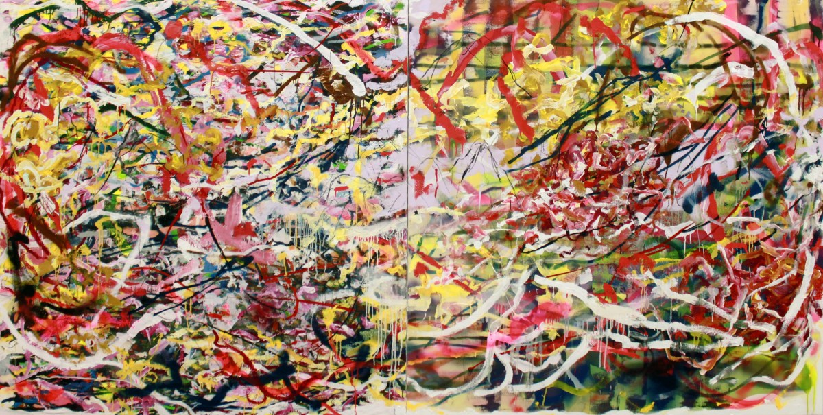 ST_(IBuildMyselfAMetalBird)_Diptico_2011_TecnicaMixtaSobreTela_324x162cm
